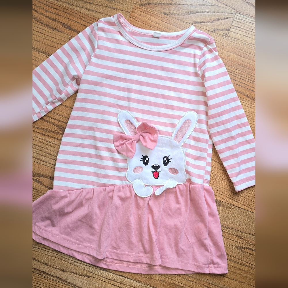 Pink Striped Bunny Dress